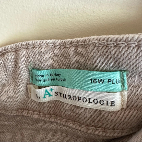 Anthropologie Pilco Plus 16W The Vintage Straight Jeans Beige Straight Leg Tan - Picture 7 of 10
